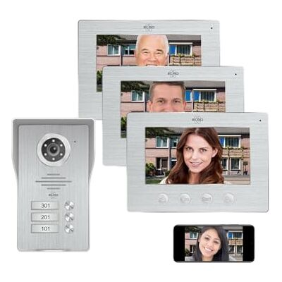 ELRO DV4000-3 Wifi IP Video Domofon Kit │ 3 apartamenty│ 1080P kamera Full HD z noktowizorem │ 4-przewodowy kabel │ 16 dzwonków ELRO DV4000-3 Wifi IP Video Domofon Kit │ 3 apartamenty│ 1080P kamera Full HD z noktowizorem │ 4-przewodowy kabel │ 16 dzwonków