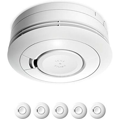 Ei Electronics Ei650 czujnik dymu (z baterią 10-letnią, zwycięzcą testu Stiftung Warentest, zestaw 5 szt.) Ei Electronics Ei650 czujnik dymu (z baterią 10-letnią, zwycięzcą testu Stiftung Warentest, zestaw 5 szt.)