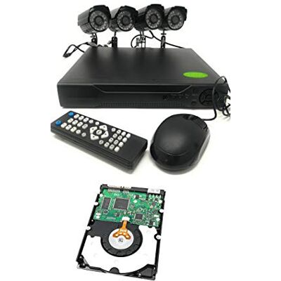 tempo di saldi Zestaw do monitoringu wideo DVR, 4 kanały + 4 kamery na podczerwień + dysk twardy 500 GB tempo di saldi Zestaw do monitoringu wideo DVR, 4 kanały + 4 kamery na podczerwień + dysk twardy 500 GB