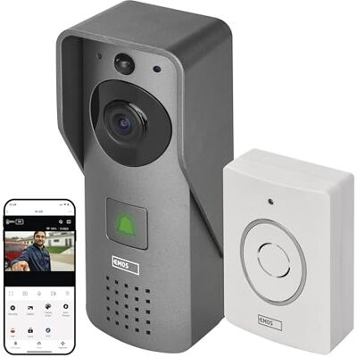EMOS GoSmart IP-09D CLOC dzwonek do drzwi z WiFi i aplikacją, wodoodporny dzwonek wideo Smart Home 1080p, dzwonek i zasilacz, sterowanie zamkiem drzwi, kompatybilny z Alexa, Google Assistant EMOS GoSmart IP-09D CLOC dzwonek do drzwi z WiFi i aplikacją, wodoodporny dzwonek wideo Smart Home 1080p, dzwonek i zasilacz, sterowanie zamkiem drzwi, kompatybilny z Alexa, Google Assistant