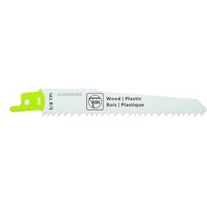 Fein Brzeszczot do piły szablastej BIM 130 T5 / 8 WP (długość cięcia 130 mm, TPI 5/8, maksymalna grubość materiału, do drewna i tworzywa sztucznego, ząbkowane zęby, brzeszczot piły) 31324000453 Fein Brzeszczot do piły szablastej BIM 130 T5 / 8 WP (długość cięcia 130 mm, TPI 5/8, maksymalna grubość materiału, do drewna i tworzywa sztucznego, ząbkowane zęby, brzeszczot piły) 31324000453