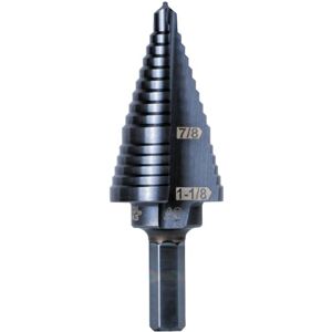 KLEIN TOOLS KTSB11 wiertło stopniowe, 11, podwójne, 7/8 do 1-1/8 cala, z łatwymi do odczytania oznaczeniami i celami, trzpień sześciokątny 3/8 cala, czarny KLEIN TOOLS KTSB11 wiertło stopniowe, 11, podwójne, 7/8 do 1-1/8 cala, z łatwymi do odczytania oznaczeniami i celami, trzpień sześciokątny 3/8 cala, czarny
