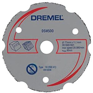 Dremel DSM500 tarcza tnąca do piły kompaktowej DSM20, brzeszczot do piły tarczowej o głębokości cięcia 20 mm do cięcia prostych i zanurzeniowych Dremel DSM500 tarcza tnąca do piły kompaktowej DSM20, brzeszczot do piły tarczowej o głębokości cięcia 20 mm do cięcia prostych i zanurzeniowych