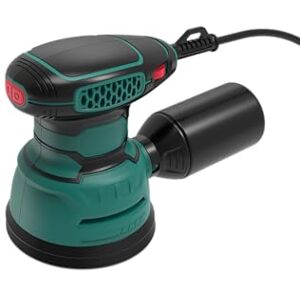 SORAKO Szlifierka oscylacyjna 350 W, 125 mm, 6 regulowanych prędkości, 16 sztuk papieru ściernego, funkcja szybkiego odpylania i hamowania, szlifowanie, polerowanie drewna, majsterkowanie, ulepszenia SORAKO Szlifierka oscylacyjna 350 W, 125 mm, 6 regulowanych prędkości, 16 sztuk papieru ściernego, funkcja szybkiego odpylania i hamowania, szlifowanie, polerowanie drewna, majsterkowanie, ulepszenia