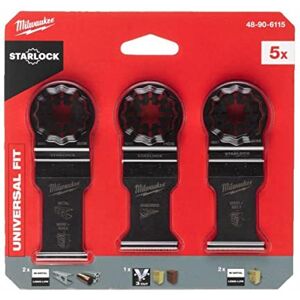 Milwaukee 48906115 Multitool zestaw akcesoriów do drewna i metalu X5-częściowy Milwaukee 48906115 Multitool zestaw akcesoriów do drewna i metalu X5-częściowy