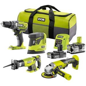 RYOBI Zestaw 2 narzędzi 18 V ONE+: Wiertarka 50 Nm + Piła szablasta + szlifierka + 2 baterie (2 i 4 Ah) + ładowarka + torba transportowa R18CK4E-242S RYOBI Zestaw 2 narzędzi 18 V ONE+: Wiertarka 50 Nm + Piła szablasta + szlifierka + 2 baterie (2 i 4 Ah) + ładowarka + torba transportowa R18CK4E-242S