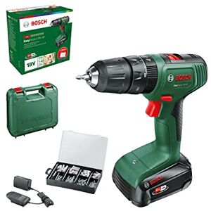 Bosch Home and Garden Akumulatorowa Wiertarka Udarowa EasyImpact 18V-40, 1 Akumulator 2 Ah, System 18V, Zestaw Elementów do Mocowania 173 Sztuk, Walizka Bosch Home and Garden Akumulatorowa Wiertarka Udarowa EasyImpact 18V-40, 1 Akumulator 2 Ah, System 18V, Zestaw Elementów do Mocowania 173 Sztuk, Walizka