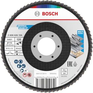 Bosch 15x Tarcza listkowa X451, G80, G120 (do Stal, Aluminiowy, Ø 115 mm, Ziarnistość 120, Professional Akcesoria Mała szlifierka kątowa) Bosch 15x Tarcza listkowa X451, G80, G120 (do Stal, Aluminiowy, Ø 115 mm, Ziarnistość 120, Professional Akcesoria Mała szlifierka kątowa)