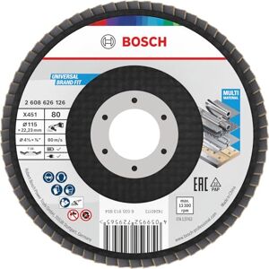 Bosch 15x Tarcza listkowa X451, G80, G120 (do Stal, Aluminiowy, Ø 115 mm, Ziarnistość 80, Professional Akcesoria Mała szlifierka kątowa) Bosch 15x Tarcza listkowa X451, G80, G120 (do Stal, Aluminiowy, Ø 115 mm, Ziarnistość 80, Professional Akcesoria Mała szlifierka kątowa)