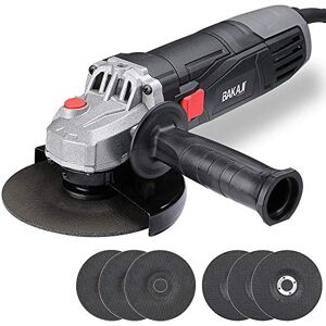 BAKAJI Szlifierka kątowa Moc 750 W Prędkość 12000 obr/min 125 mm Flex Trzepaczka z uchwytem antywibracyjnym i 6 tarczami 3 cięcia i 3 szlifowanie i szlifowanie kompaktowa lekka konstrukcja BAKAJI Szlifierka kątowa Moc 750 W Prędkość 12000 obr/min 125 mm Flex Trzepaczka z uchwytem antywibracyjnym i 6 tarczami 3 cięcia i 3 szlifowanie i szlifowanie kompaktowa lekka konstrukcja