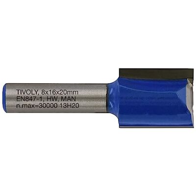 TIVOLY Frez - Ø16mm, 2 Węglikowe Ostrza, Ø8mm Trzonek - Ciecie w Drewnie TIVOLY Frez - Ø16mm, 2 Węglikowe Ostrza, Ø8mm Trzonek - Ciecie w Drewnie