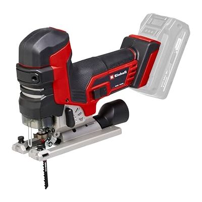 Einhell Power X-Change akumulatorowa wyrzynarka – silnik bezszczotkowy 18 V, głębokość cięcia 135 mm, długość skoku 26 mm, profesjonalna elektryczna piła wyrzynarkowa TP-JST 18/135 Li z 3 ostrzami Einhell Power X-Change akumulatorowa wyrzynarka – silnik bezszczotkowy 18 V, głębokość cięcia 135 mm, długość skoku 26 mm, profesjonalna elektryczna piła wyrzynarkowa TP-JST 18/135 Li z 3 ostrzami