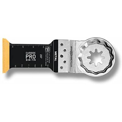 Fein E-Cut Carbide Pro ostrze do cięcia głębokiego, 10 szt., Szerokość 32 mm, Długość 40 mm, Uchwyt Starlock, Ostrze węglikowe z powłoką TiN o wyjątkowej odporności na zużycie Fein E-Cut Carbide Pro ostrze do cięcia głębokiego, 10 szt., Szerokość 32 mm, Długość 40 mm, Uchwyt Starlock, Ostrze węglikowe z powłoką TiN o wyjątkowej odporności na zużycie