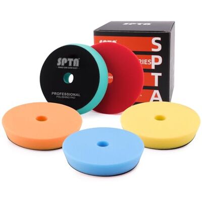 SPTA Podkładka polerska, 5 szt. 150 mm, gąbki do polerowania, wosku, zestaw piankowy do polerowania 125 mm, DA/RO, polerka, podwójne działanie, szlifowanie, polerowanie, woskowanie SPTA Podkładka polerska, 5 szt. 150 mm, gąbki do polerowania, wosku, zestaw piankowy do polerowania 125 mm, DA/RO, polerka, podwójne działanie, szlifowanie, polerowanie, woskowanie