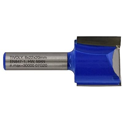 TIVOLY Frez do rowków - Ø22mm, Węglik, Głowica Ø8mm - Narzędzie do drewna TIVOLY Frez do rowków - Ø22mm, Węglik, Głowica Ø8mm - Narzędzie do drewna