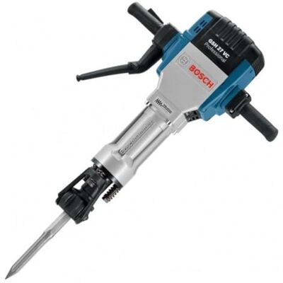 Bosch : młot udarowy GSH 27 VC (moc znamionowa 2 000 W, maks. energia udaru 62 J, liczba udarów przy nominalnej prędkości obrotowej 1 000 min–1) Bosch : młot udarowy GSH 27 VC (moc znamionowa 2 000 W, maks. energia udaru 62 J, liczba udarów przy nominalnej prędkości obrotowej 1 000 min–1)