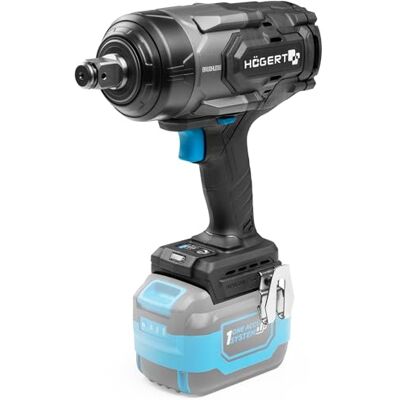 Högert Technik Akumulatorowa wkrętarka impulsowa 18 V 1350 Nm, bezszczotkowy klucz udarowy 3/4", kwadratowy moment obrotowy do warsztatu ciężarówki i metalu, OneAccuSystem Högert Technik Akumulatorowa wkrętarka impulsowa 18 V 1350 Nm, bezszczotkowy klucz udarowy 3/4", kwadratowy moment obrotowy do warsztatu ciężarówki i metalu, OneAccuSystem