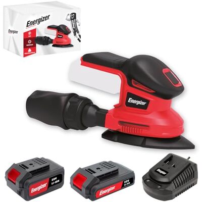 Energizer Bezprzewodowa trójkątna szlifierka wibracyjna 20V Bateria (w zestawie) 10000 OPM, odkurzacz worek na kurz, 10 podkładek w zestawie (P60/80/120) DIY i wykończenie Energizer Bezprzewodowa trójkątna szlifierka wibracyjna 20V Bateria (w zestawie) 10000 OPM, odkurzacz worek na kurz, 10 podkładek w zestawie (P60/80/120) DIY i wykończenie