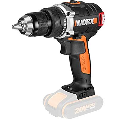 WORX WX175.9 wiertarko-wkrętarka akumulatorowa 20 V – bezszczotkowa wkrętarka akumulatorowa – 60 Nm, 2-biegowa przekładnia i światło LED – zestaw wierteł akumulatorowych do wiercenia i wkręcania – bez WORX WX175.9 wiertarko-wkrętarka akumulatorowa 20 V – bezszczotkowa wkrętarka akumulatorowa – 60 Nm, 2-biegowa przekładnia i światło LED – zestaw wierteł akumulatorowych do wiercenia i wkręcania – bez