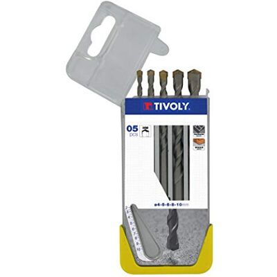 Tivoly Timoly 10900270033 Clipster B22 wiertło do betonu, 5 sztuk, średnica 4-5-6-8-10 mm Tivoly Timoly 10900270033 Clipster B22 wiertło do betonu, 5 sztuk, średnica 4-5-6-8-10 mm
