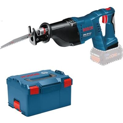 Bosch system 18V: akumulatorowa piła szablasta GSA 18V-LI (2 brzeszczoty do drewna/metalu, walizka L-BOXX) Bosch system 18V: akumulatorowa piła szablasta GSA 18V-LI (2 brzeszczoty do drewna/metalu, walizka L-BOXX)