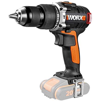 WORX WX373.9 akumulatorowa wiertarko-wkrętarka udarowa, bezszczotkowa wkrętarka akumulatorowa 20 V – 60 Nm, 2-biegowa przekładnia i światło LED – do wkręcania, wiercenia i wiercenia udarowego – bez WORX WX373.9 akumulatorowa wiertarko-wkrętarka udarowa, bezszczotkowa wkrętarka akumulatorowa 20 V – 60 Nm, 2-biegowa przekładnia i światło LED – do wkręcania, wiercenia i wiercenia udarowego – bez