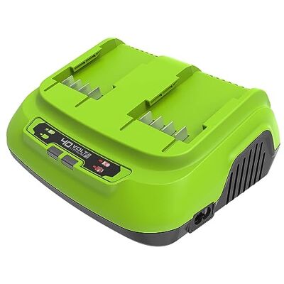 Greenworks Ładowarka 40 V 8 A – uniwersalna ładowarka do elektronarzędzi, ładowanie 2 Ah w 30 minut, do akumulatorów 40 V, 3 lata G40X2UC8 Greenworks Ładowarka 40 V 8 A – uniwersalna ładowarka do elektronarzędzi, ładowanie 2 Ah w 30 minut, do akumulatorów 40 V, 3 lata G40X2UC8