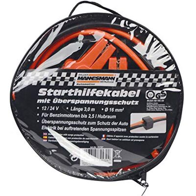 Mannesmann Brüder Werkzeuge M01787 kabel rozruchowy 16 mm, w okrągłej torbie Mannesmann Brüder Werkzeuge M01787 kabel rozruchowy 16 mm, w okrągłej torbie
