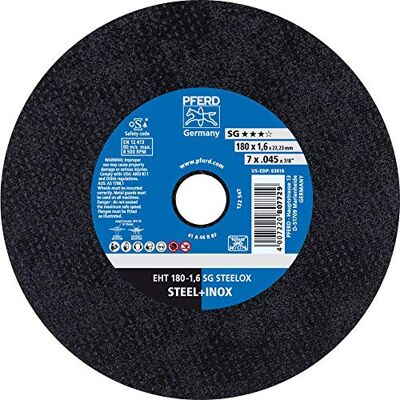 PFERD Tarcza do cięcia EHT 180 x 1,6 x 22,23 mm, prosta, linia wydajności SG STEELOX 61326410 – do stali i stali szlachetnej (INOX) PFERD Tarcza do cięcia EHT 180 x 1,6 x 22,23 mm, prosta, linia wydajności SG STEELOX 61326410 – do stali i stali szlachetnej (INOX)