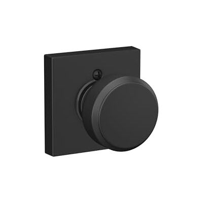 SCHLAGE F170 BWE 622 COL gałka Bowery z wykończeniem Collins, nieobracająca się klamka do drzwi, matowa czerń SCHLAGE F170 BWE 622 COL gałka Bowery z wykończeniem Collins, nieobracająca się klamka do drzwi, matowa czerń