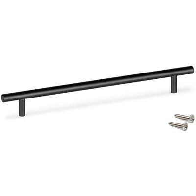 Emuca Pakiet 10 uchwytów meblowych, Dł.188mm, Rozstaw 128mm, Stal, Malowane na czarno Emuca Pakiet 10 uchwytów meblowych, Dł.188mm, Rozstaw 128mm, Stal, Malowane na czarno