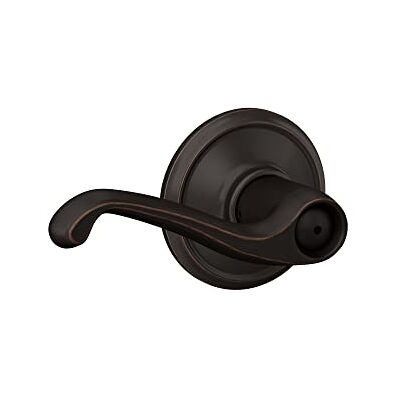 SCHLAGE Lock Company F40FLA716 Flair Dźwignia prywatności, postarzany brąz, łóżko/wanna SCHLAGE Lock Company F40FLA716 Flair Dźwignia prywatności, postarzany brąz, łóżko/wanna