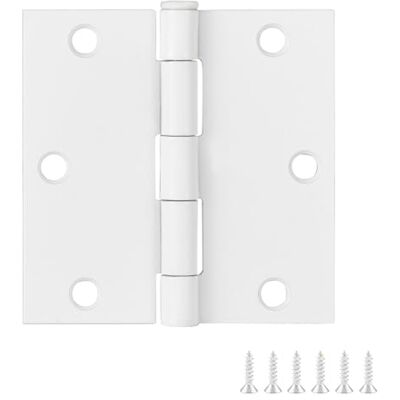 Design House 185892 Zawias drzwiowy w kolorze białym lakierowanym, 8 cm, kwadratowy promień narożnika, 6 sztuk, standardowy 3,5 x 3,5 Design House 185892 Zawias drzwiowy w kolorze białym lakierowanym, 8 cm, kwadratowy promień narożnika, 6 sztuk, standardowy 3,5 x 3,5