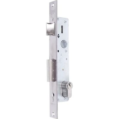 tesa 221038AI Zamek Wpuszczany do Profili Metalowych, Rozstaw 30 mm, Wykończenie szary/inox, do Profili Aluminiowych i Stalowych, Odwracalna Zapadka i Łatwy Montaż tesa 221038AI Zamek Wpuszczany do Profili Metalowych, Rozstaw 30 mm, Wykończenie szary/inox, do Profili Aluminiowych i Stalowych, Odwracalna Zapadka i Łatwy Montaż