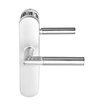 tesa elektroniczna klamka Code Handle z klawiaturą numeryczną do drzwi wewnętrznych, długi szyld bez otworu na klucz, prawa, matowy chrom tesa elektroniczna klamka Code Handle z klawiaturą numeryczną do drzwi wewnętrznych, długi szyld bez otworu na klucz, prawa, matowy chrom