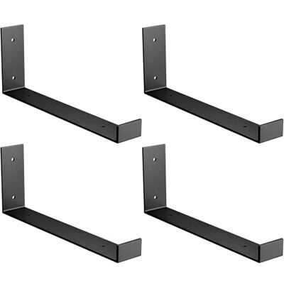 Amig Zestaw 4 uchwytów regałowych w kształcie litery L do regałów przemysłowych – 103 x 261 x 40 mm – matowa czarna stal – uchwyt ścienny do regałów – funkcjonalne i wytrzymałe wzornictwo – idealne Amig Zestaw 4 uchwytów regałowych w kształcie litery L do regałów przemysłowych – 103 x 261 x 40 mm – matowa czarna stal – uchwyt ścienny do regałów – funkcjonalne i wytrzymałe wzornictwo – idealne