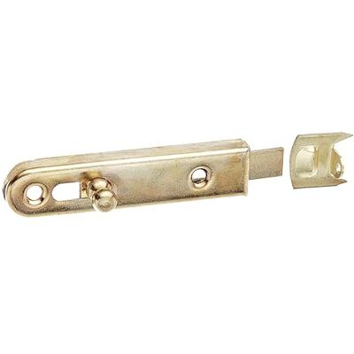 Alberts 869182 rygiel meblowy z uchwytem guzikowym, w kolorze mosiądzu Alberts 869182 rygiel meblowy z uchwytem guzikowym, w kolorze mosiądzu