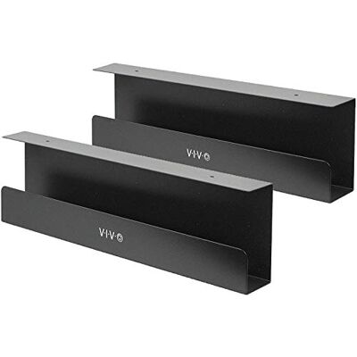 VIVO DESK-AC06-2C Tace do zarządzania kablami 42 cm, uchwyty na listwę zasilającą, organizery przewodów, do biura i domu, czarne, 2 szt VIVO DESK-AC06-2C Tace do zarządzania kablami 42 cm, uchwyty na listwę zasilającą, organizery przewodów, do biura i domu, czarne, 2 szt