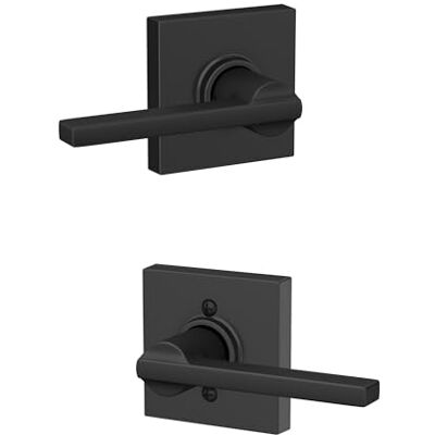 SCHLAGE F10 LAT 622 COL Klamka przejściowa Collins do holu i szafy, matowa czerń SCHLAGE F10 LAT 622 COL Klamka przejściowa Collins do holu i szafy, matowa czerń
