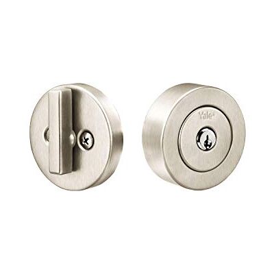 Yale Home Flat Round Deadbolt Satin Nickel (4881N19FR) Yale Home Flat Round Deadbolt Satin Nickel (4881N19FR)