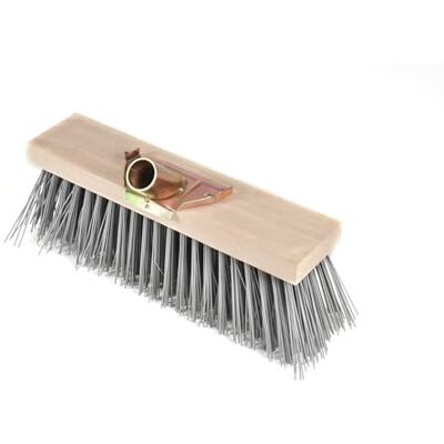 Homéa Essentiel Drewniana głowica miotły lambrekin z włóknem PVC szary i beżowy szer. 32 cm Homéa Essentiel Drewniana głowica miotły lambrekin z włóknem PVC szary i beżowy szer. 32 cm