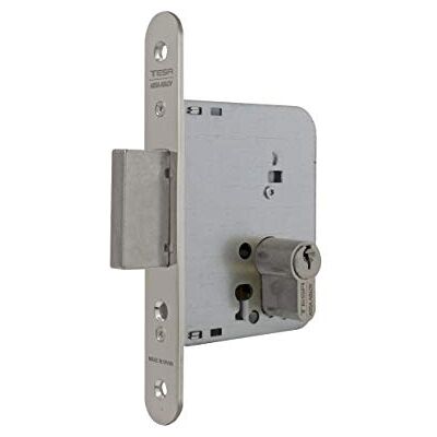 tesa 20316RHN Zamek Wpuszczany do Drzwi Drewnianych, Rozstaw 60 mm, Wykończenie niklowany, kwadratowy szyld czołowy, Odwracalna Zapadka, Solidna Kaseta i Łatwa Wymiana tesa 20316RHN Zamek Wpuszczany do Drzwi Drewnianych, Rozstaw 60 mm, Wykończenie niklowany, kwadratowy szyld czołowy, Odwracalna Zapadka, Solidna Kaseta i Łatwa Wymiana