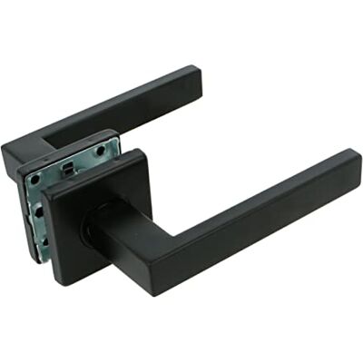 Amig Zestaw klamek do drzwi z rozetą wewnętrzną Mod. 8RX 54 x 54 mm 8 mm kwadrat elegancki i prosty design czarna stal nierdzewna Amig Zestaw klamek do drzwi z rozetą wewnętrzną Mod. 8RX 54 x 54 mm 8 mm kwadrat elegancki i prosty design czarna stal nierdzewna