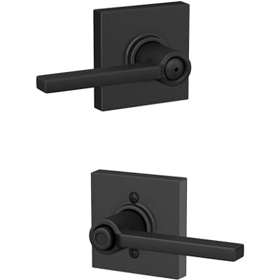 SCHLAGE F40 LAT 622 COL Klamka do drzwi z wykończeniem Collins, zamek drzwi do sypialni i łazienki, matowa czerń SCHLAGE F40 LAT 622 COL Klamka do drzwi z wykończeniem Collins, zamek drzwi do sypialni i łazienki, matowa czerń