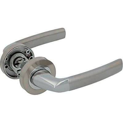 Amig Zestaw klamek z rozetą Zamak do drzwi Mod. HISA Ø52 mm 8 mm kwadrat Elegancki i prosty design Szczotkowany nikiel aluminium Amig Zestaw klamek z rozetą Zamak do drzwi Mod. HISA Ø52 mm 8 mm kwadrat Elegancki i prosty design Szczotkowany nikiel aluminium