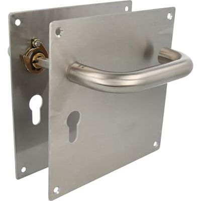 Amig Zestaw klamek z płytką do drzwi Klamka z kluczem 47 mm Mod. 3CB47 Stal nierdzewna 18/8 180 x 180 mm Czworokąt 8 mm Matowe srebro Amig Zestaw klamek z płytką do drzwi Klamka z kluczem 47 mm Mod. 3CB47 Stal nierdzewna 18/8 180 x 180 mm Czworokąt 8 mm Matowe srebro