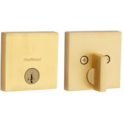 Kwikset Zamek zasuwowy 258 w centrum miasta, satynowy mosiężny kwadratowy zewnętrzny klucz przednie drzwi wejściowe, odporne na wyrywanie SmartKey Rekey Security, pojedyncza zasuwa cylindrowa, z Kwikset Zamek zasuwowy 258 w centrum miasta, satynowy mosiężny kwadratowy zewnętrzny klucz przednie drzwi wejściowe, odporne na wyrywanie SmartKey Rekey Security, pojedyncza zasuwa cylindrowa, z
