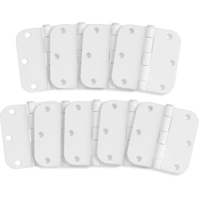 Design House Zawiasy drzwiowe do drzwi wewnętrznych 9-pak 8,9 cm x 8,9 cm zaokrąglone zawiasy do drzwi stalowych o promieniu 5/20.3 cm malowane na biało pasują do drzwi standardowych 189829 Design House Zawiasy drzwiowe do drzwi wewnętrznych 9-pak 8,9 cm x 8,9 cm zaokrąglone zawiasy do drzwi stalowych o promieniu 5/20.3 cm malowane na biało pasują do drzwi standardowych 189829
