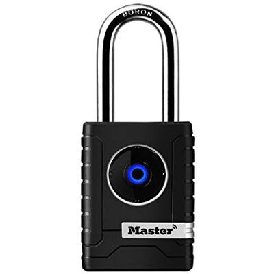 Master Lock 4401EURLHEC Inteligentna kłódka Bluetooth do użytku profesjonalnego i prywatnego, na zewnątrz, długa szekla, czarna Master Lock 4401EURLHEC Inteligentna kłódka Bluetooth do użytku profesjonalnego i prywatnego, na zewnątrz, długa szekla, czarna