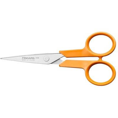 Fiskars Classic Nożyczki do prac ręcznych, dla prawo- i leworęcznych, Długość całkowita: 13 cm, Ulepszona ergonomia uchwytu, Ostrze ze stali nierdzewnej/plastikowe uchwyty, Pomarańczowy, 1075057 Fiskars Classic Nożyczki do prac ręcznych, dla prawo- i leworęcznych, Długość całkowita: 13 cm, Ulepszona ergonomia uchwytu, Ostrze ze stali nierdzewnej/plastikowe uchwyty, Pomarańczowy, 1075057